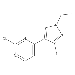 2-Chloro-4-(1-ethyl-3-iodopyrazol-4-yl)pyrimidine结构式