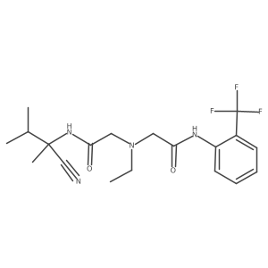 2-[[2-[(2-cyano-3-methylbutan-2-yl)amino]-2-oxoethyl]-ethylamino]-N-[2-(trifluoromethyl)phenyl]acetamide结构式