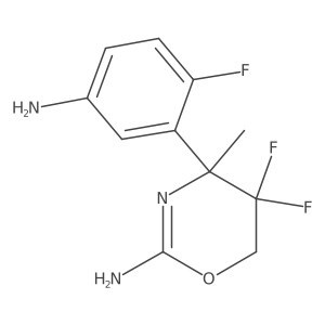 (R)-4-(5-amino-2-fluoro-phenyl)-5,5-difluoro-4-methyl-5,6-dihydro-4H-[1,3]oxazin-2-ylamine结构式