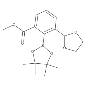 3-(1,3-Dioxolan-2-yl)-2-(4,4,5,5-tetramethyl-1,3,2-dioxaborolan-2-yl)benzoic acid methyl ester结构式