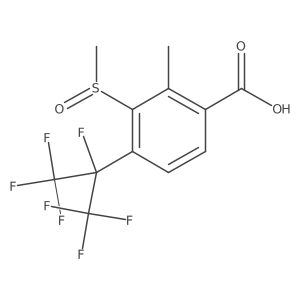 4-(1,1,1,2,3,3,3-Heptafluoropropan-2-yl)-3-(methanesulfinyl)-2-methylbenzoic acid结构式