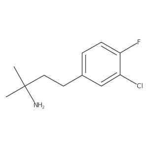 4-(3-Chloro-4-fluorophenyl)-2-methylbutan-2-amine结构式