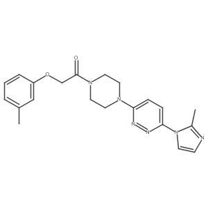 1-(4-(6-(2-methyl-1H-imidazol-1-yl)pyridazin-3-yl)piperazin-1-yl)-2-(m-tolyloxy)ethanone结构式