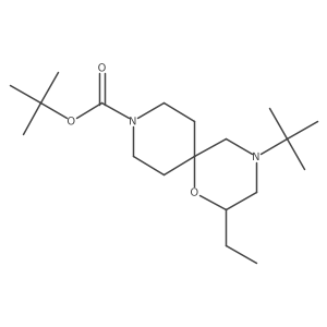 Tert-butyl 8-tert-butyl-10-ethyl-11-oxa-3,8-diazaspiro[5.5]undecane-3-carboxylate Structure
