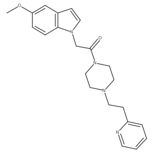 2-(5-methoxy-1H-indol-1-yl)-1-{4-[2-(2-pyridyl)ethyl]piperazino}-1-ethanone结构式