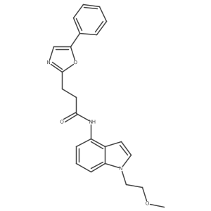 N-[1-(2-methoxyethyl)-1H-indol-4-yl]-3-(5-phenyl-1,3-oxazol-2-yl)propanamide结构式