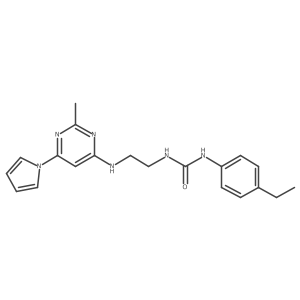 1-(4-ethylphenyl)-3-(2-((2-methyl-6-(1H-pyrrol-1-yl)pyrimidin-4-yl)amino)ethyl)urea Structure