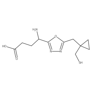 1,3,4-Oxadiazole-2-butanoic acid, I(3)-amino-5-[[1-(mercaptomethyl)cyclopropyl]methyl]-, (I(3)S)-结构式