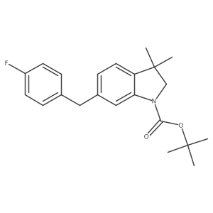 Tert-butyl 6-(4-fluorobenzyl)-3,3-dimethylindoline-1-carboxylate结构式