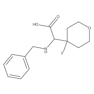 2-(Benzylamino)-2-(4-fluorotetrahydro-2H-pyran-4-yl)acetic acid结构式