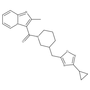 (3-((3-Cyclopropyl-1,2,4-oxadiazol-5-yl)methyl)piperidin-1-yl)(2-methylimidazo[1,2-a]pyridin-3-yl)methanone Structure