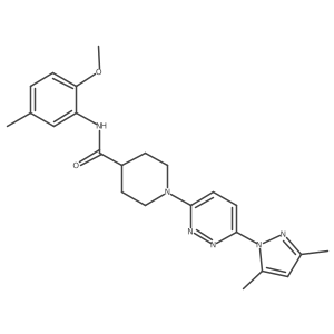 1-(6-(3,5-dimethyl-1H-pyrazol-1-yl)pyridazin-3-yl)-N-(2-methoxy-5-methylphenyl)piperidine-4-carboxamide Structure
