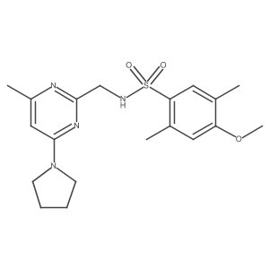 4-methoxy-2,5-dimethyl-N-((4-methyl-6-(pyrrolidin-1-yl)pyrimidin-2-yl)methyl)benzenesulfonamide Structure