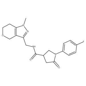 1-(4-fluorophenyl)-N-((1-methyl-1,4,6,7-tetrahydropyrano[4,3-c]pyrazol-3-yl)methyl)-5-oxopyrrolidine-3-carboxamide Structure