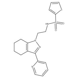 N-(2-(3-(pyridin-2-yl)-4,5,6,7-tetrahydro-1H-indazol-1-yl)ethyl)thiophene-2-sulfonamide结构式