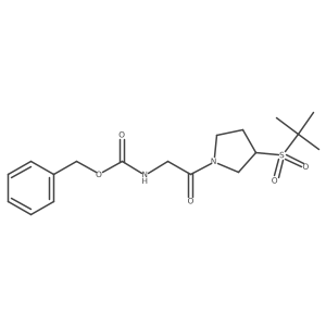 Benzyl (2-(3-(tert-butylsulfonyl)pyrrolidin-1-yl)-2-oxoethyl)carbamate结构式