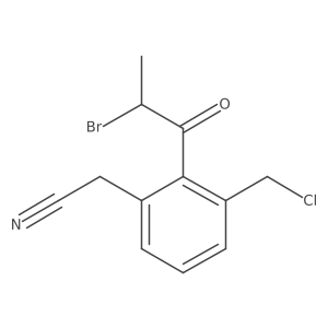 2-(2-Bromopropanoyl)-3-(chloromethyl)phenylacetonitrile结构式