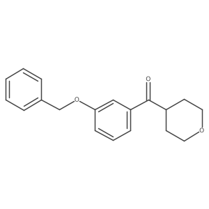 (3-(Benzyloxy)phenyl)(tetrahydro-2H-pyran-4-yl)methanone结构式