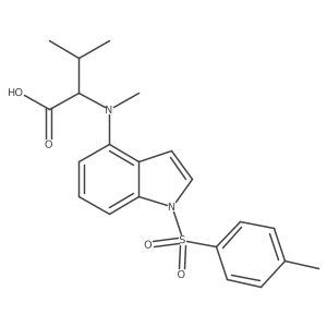 (2S)-3-methyl-2-[methyl-[1-(4-methylphenyl)sulfonylindol-4-yl]amino]butanoic acid Structure