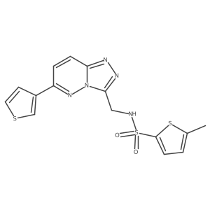 5-methyl-N-((6-(thiophen-3-yl)-[1,2,4]triazolo[4,3-b]pyridazin-3-yl)methyl)thiophene-2-sulfonamide结构式