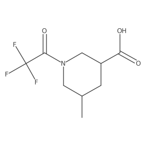 5-Methyl-1-(trifluoroacetyl)piperidine-3-carboxylic acid结构式