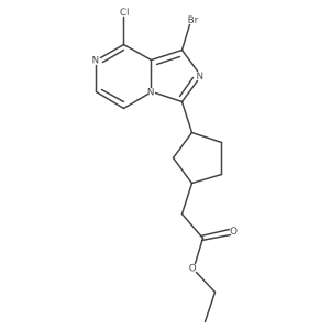 Ethyl 2-(3-(1-bromo-8-chloroimidazo[1,5-a]pyrazin-3-yl)cyclopentyl)acetate结构式