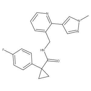 1-(4-fluorophenyl)-N-((2-(1-methyl-1H-pyrazol-4-yl)pyridin-3-yl)methyl)cyclopropanecarboxamide结构式