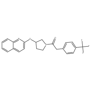 1-(3-(Quinolin-2-yloxy)pyrrolidin-1-yl)-2-(4-(trifluoromethyl)phenyl)ethanone结构式