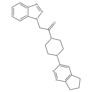 2-(1H-benzo[d][1,2,3]triazol-1-yl)-1-(4-(6,7-dihydro-5H-cyclopenta[c]pyridazin-3-yl)piperazin-1-yl)ethanone Structure