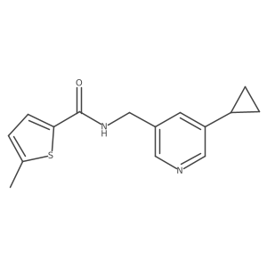 N-[(5-cyclopropylpyridin-3-yl)methyl]-5-methylthiophene-2-carboxamide结构式