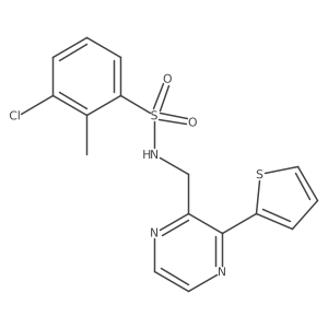 3-chloro-2-methyl-N-((3-(thiophen-2-yl)pyrazin-2-yl)methyl)benzenesulfonamide结构式