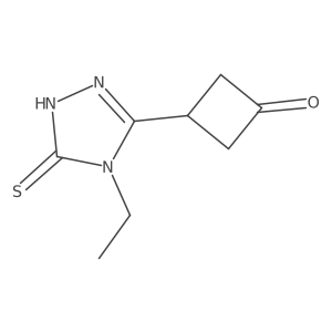 3-(4-ethyl-5-sulfanylidene-4,5-dihydro-1H-1,2,4-triazol-3-yl)cyclobutan-1-one结构式