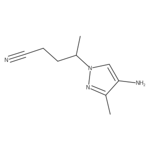 4-(4-amino-3-methyl-1H-pyrazol-1-yl)pentanenitrile结构式