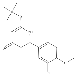 tert-butyl N-[(1R)-1-(3-chloro-4-methoxyphenyl)-3-oxopropyl]carbamate Structure