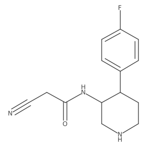 2-cyano-N-[4-(4-fluorophenyl)piperidin-3-yl]acetamide结构式