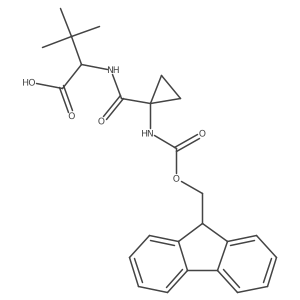(2R)-2-{[1-({[(9H-fluoren-9-yl)methoxy]carbonyl}amino)cyclopropyl]formamido}-3,3-dimethylbutanoic acid Structure