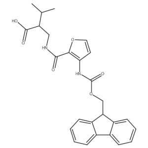 2-({[3-({[(9H-fluoren-9-yl)methoxy]carbonyl}amino)furan-2-yl]formamido}methyl)-3-methylbutanoic acid结构式