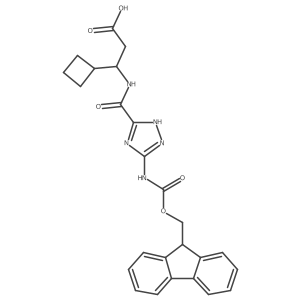 3-cyclobutyl-3-{[5-({[(9H-fluoren-9-yl)methoxy]carbonyl}amino)-4H-1,2,4-triazol-3-yl]formamido}propanoic acid结构式