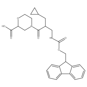 4-[2-(cyclopropylmethyl)-3-({[(9H-fluoren-9-yl)methoxy]carbonyl}amino)propanoyl]morpholine-2-carboxylic acid Structure