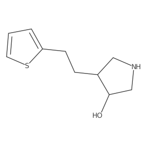 4-[2-(Thiophen-2-yl)ethyl]pyrrolidin-3-ol结构式