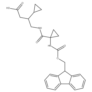 3-cyclopropyl-4-{[1-({[(9H-fluoren-9-yl)methoxy]carbonyl}amino)cyclopropyl]formamido}butanoic acid结构式
