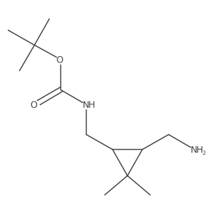 rac-tert-butyl N-{[(1R,3R)-3-(aminomethyl)-2,2-dimethylcyclopropyl]methyl}carbamate结构式