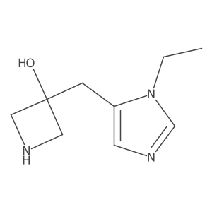 3-[(1-ethyl-1H-imidazol-5-yl)methyl]azetidin-3-ol结构式