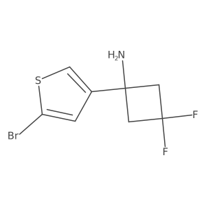 1-(5-Bromothiophen-3-yl)-3,3-difluorocyclobutan-1-amine结构式