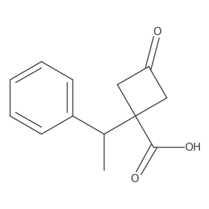 3-Oxo-1-(1-phenylethyl)cyclobutane-1-carboxylic acid Structure