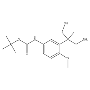 tert-butyl N-[3-(1-amino-3-hydroxy-2-methylpropan-2-yl)-4-methoxyphenyl]carbamate结构式