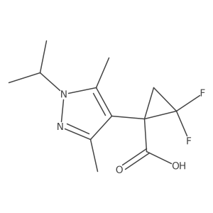 1-[3,5-dimethyl-1-(propan-2-yl)-1H-pyrazol-4-yl]-2,2-difluorocyclopropane-1-carboxylic acid Structure