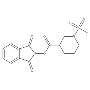 1,3-dioxo-2,3-dihydro-1H-isoindol-2-yl (3S)-1-methanesulfonylpiperidine-3-carboxylate结构式