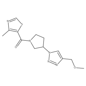 (3-(4-(methoxymethyl)-1H-1,2,3-triazol-1-yl)pyrrolidin-1-yl)(4-methylthiazol-5-yl)methanone Structure