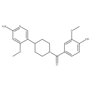 [4-(6-Amino-4-methoxy-3-pyridinyl)-1-piperidinyl](4-hydroxy-3-methoxyphenyl)methanone Structure